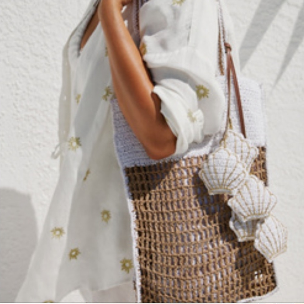 NWT! Super Cute! Anthropology Raffia Icon Tote